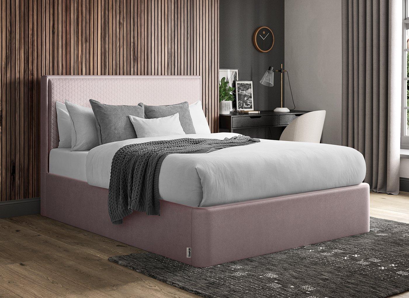 TEMPURÂ® Reign Velvet-Finish Ottoman Bed Frame