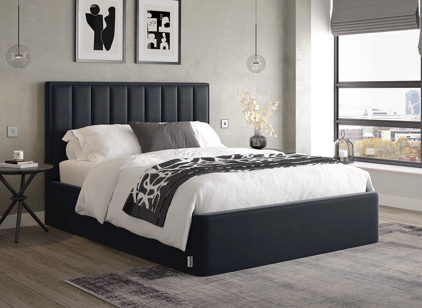 TEMPURÂ® Duke Velvet-Finish Ottoman Bed Frame