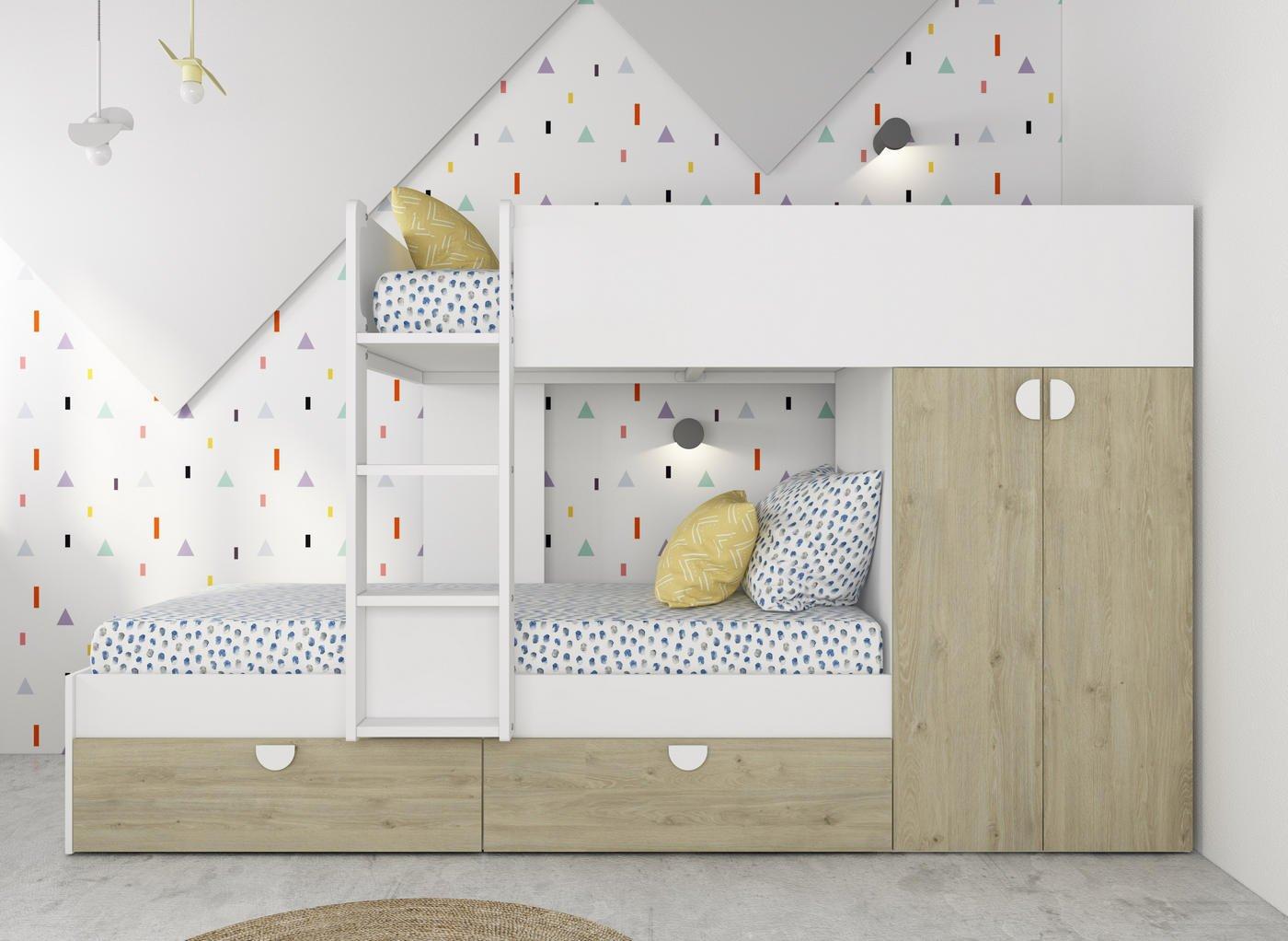 Wren Kids Wooden Bunk Bed with Storage