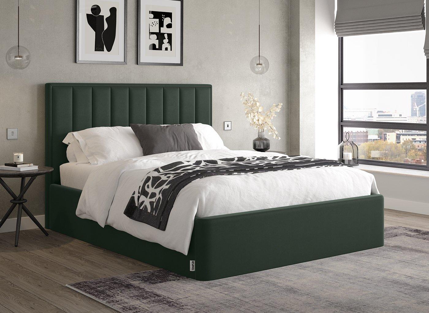TEMPURÂ® Duke Velvet-Finish Bed Frame